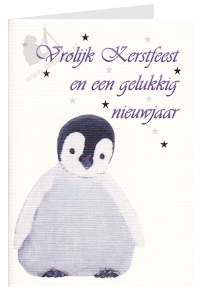 Kerstkaart kleine pinguin